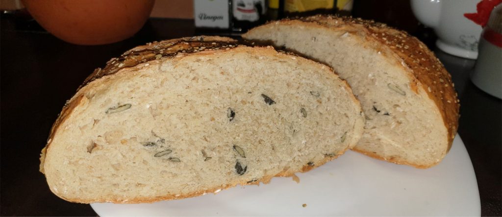 Ovsený chlieb s tekvicovými semienkami pecené v UFO family disku